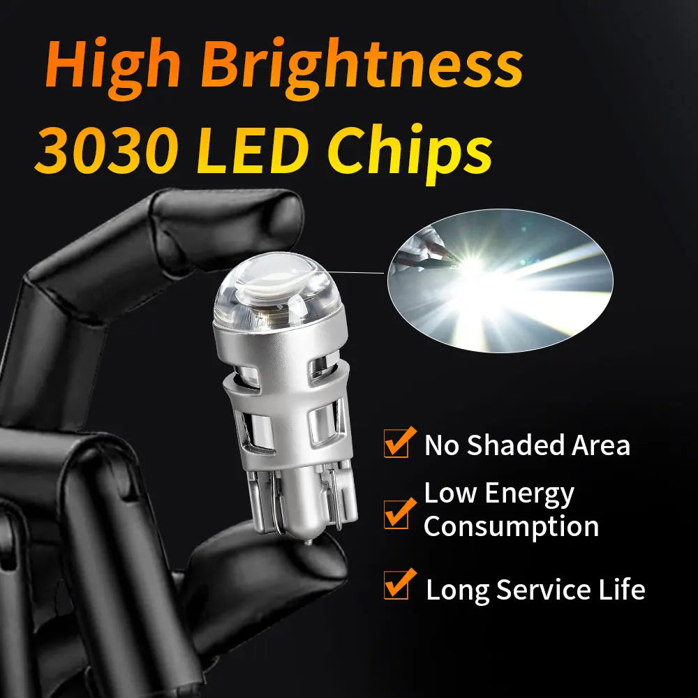 2/6/10 Ultra Bright T10 W5W 3030 168 LED Signal Lamp Bulbs White for 12V Car License Plate Light Turn Signal Brake Reading Light