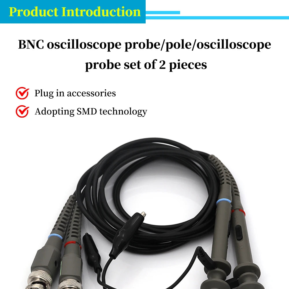 BNC Oscilloscope Probe P6100 100MHz Oscilloscope Probe Oscilloscope Probe 2-piece set