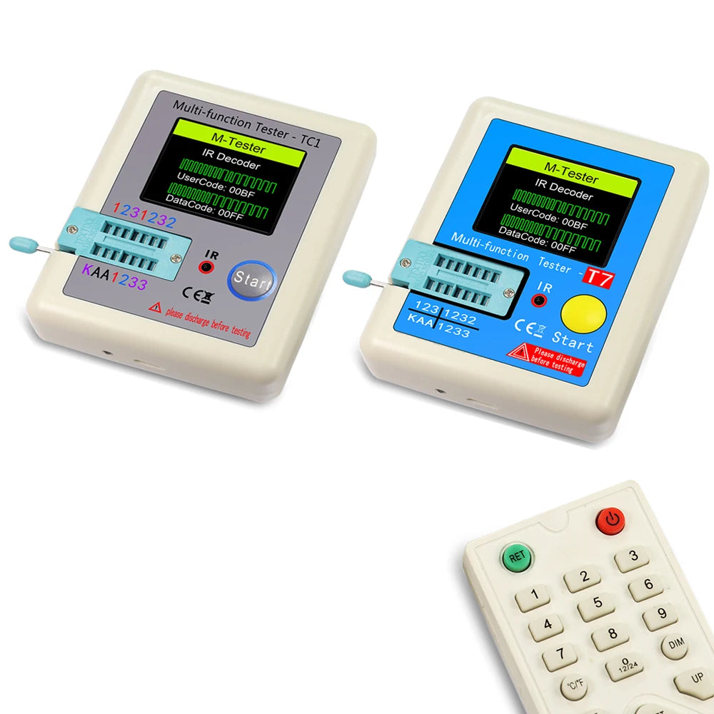 LCR-TC1 LCR-T7 Transistor Tester Multimeter Colorful Display TFT For Diode Triode MOS/PNP/NPN Capacitor Resistor Transistor