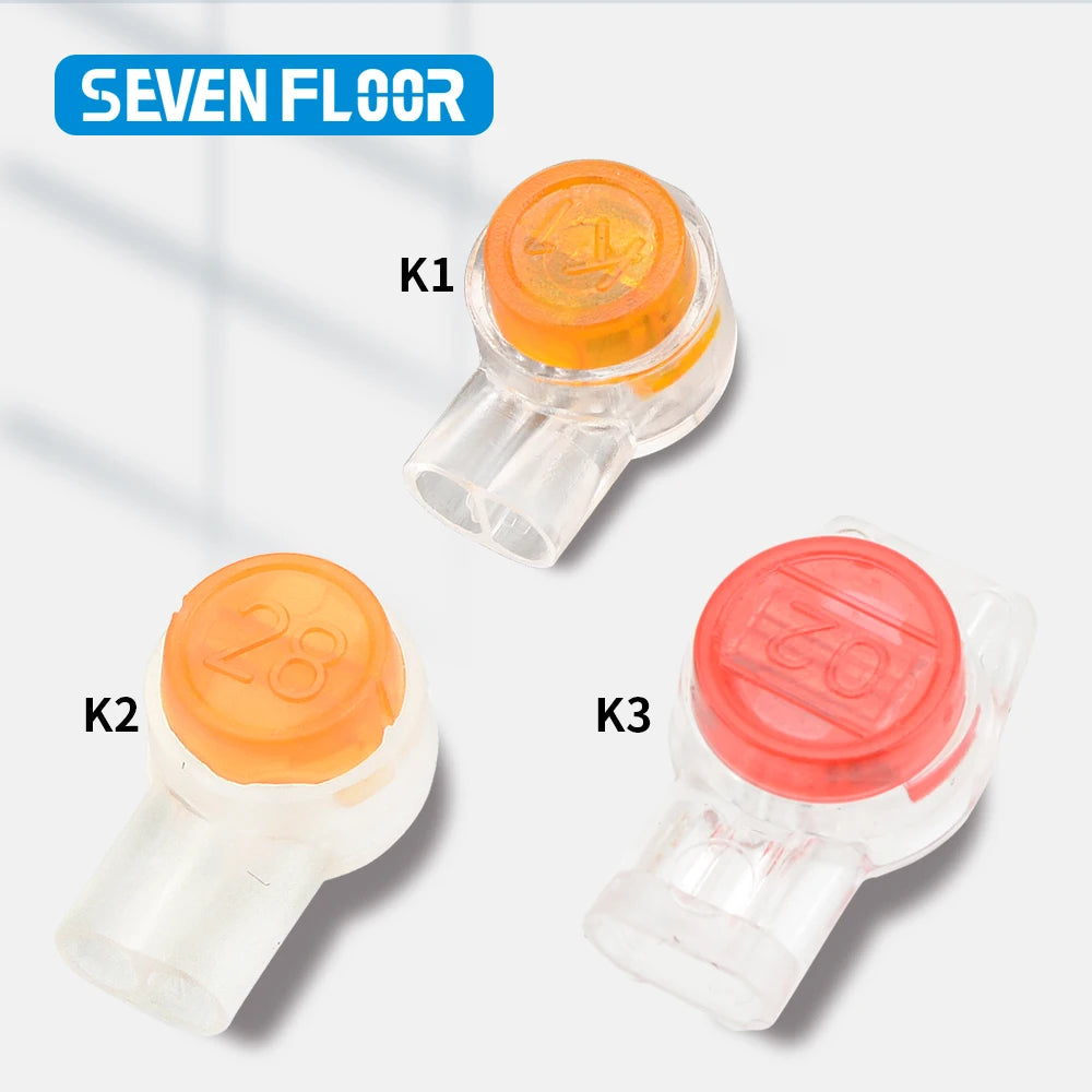 100PCS K1 K2 K3 Connector Wire Splice Connector RJ45 RJ11 Wiring Ethernet Telephone Cable Cord UY2 Network Cable Terminal