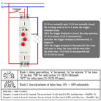 EARU 1Pcs 16A Multifunction Type 0.1 Second -10 Days Timer Relay With 10 Function Choices AC DC 12V-240V Time Relay Din Rail