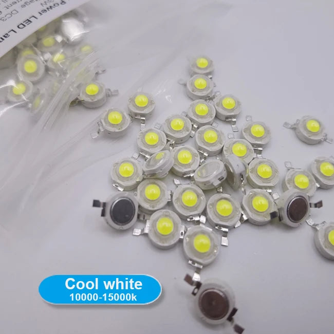 10-100pcs 1W 3W High Power LED Light-Emitting Diode LEDs Chip SMD Warm White Red Green Blue Yellow SpotLight Downlight Lamp Bulb