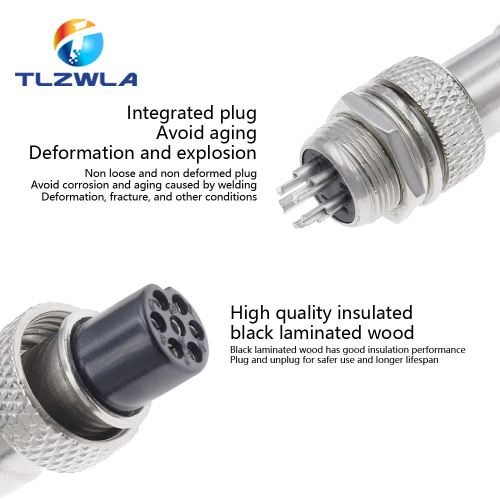 GX12 GX16 GX20 2/3/4/5/6/7/8/9/10 Pin Male Female Butting Wire Cable Circular Aviation Socket Plug Panel Connector Dropshipping