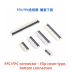 5pcs/10pcs FPC FFC socket Connector 0.5mm 1mm Pitch Flat Cable Flip bottom connection 4/5/6/8/10/12/14/16/20/22/24/30/34/40/50P