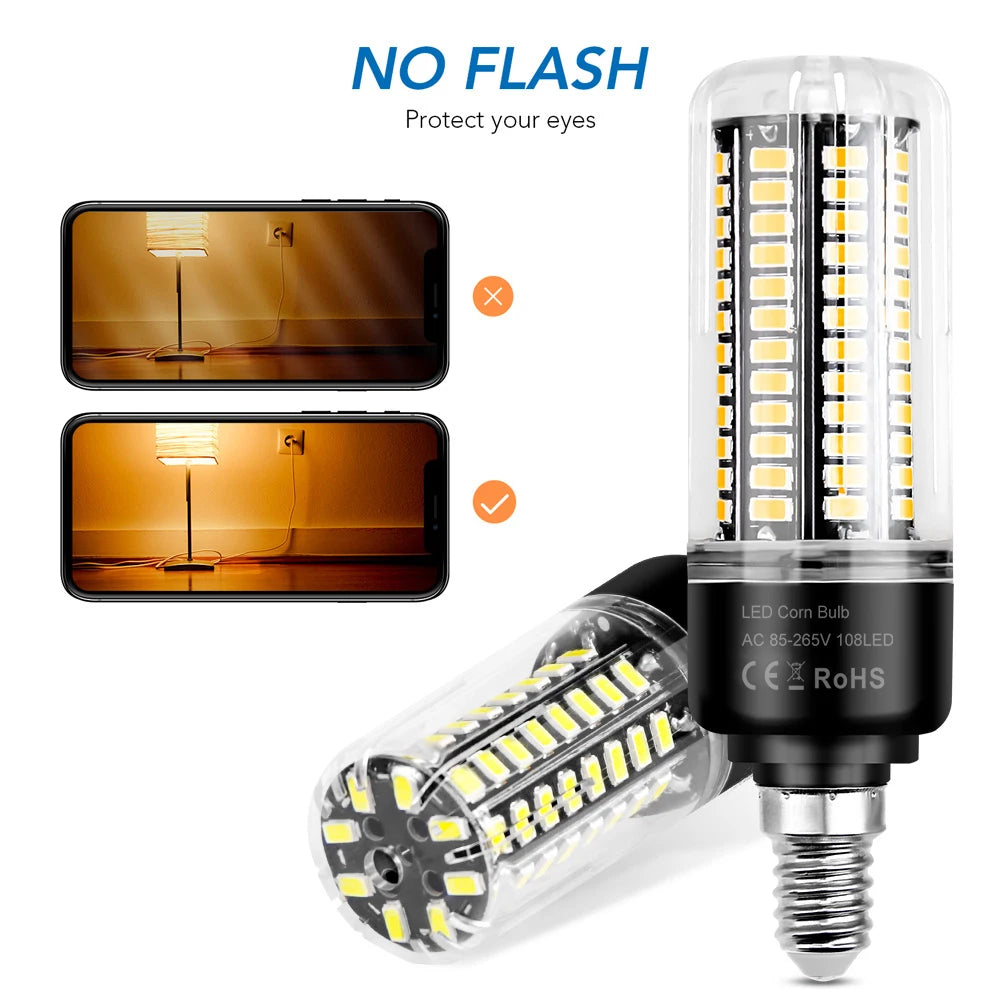 30W LED E27/E26 Corn Light Bulb E14 Chandelier Lamp B22 Ceiling Bulbs AC 85-265V No Flicker For Home Living Room Cold/Warm White