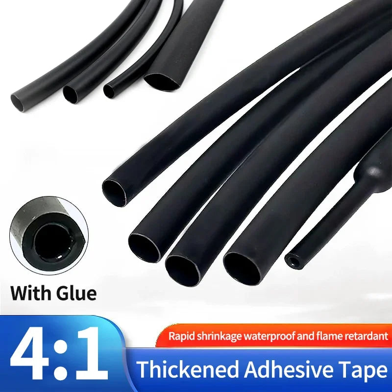 100 Meters/ 10M 4:1 Heat Shrink Tube with Glue Polyolefin Shrinking Assorted Heat Shrink Tube Wire Cable Sleeving Tubing