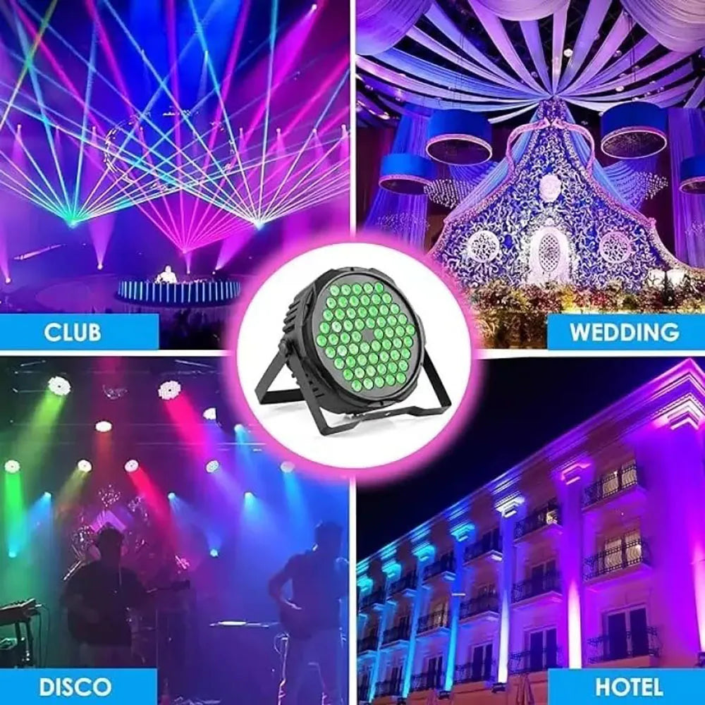 8PCS 60LED Par Light RGB Stage Light DMX512 Sound-Activated DJ Disco Light Wedding Festival Bar Atmosphere Light Audience Light