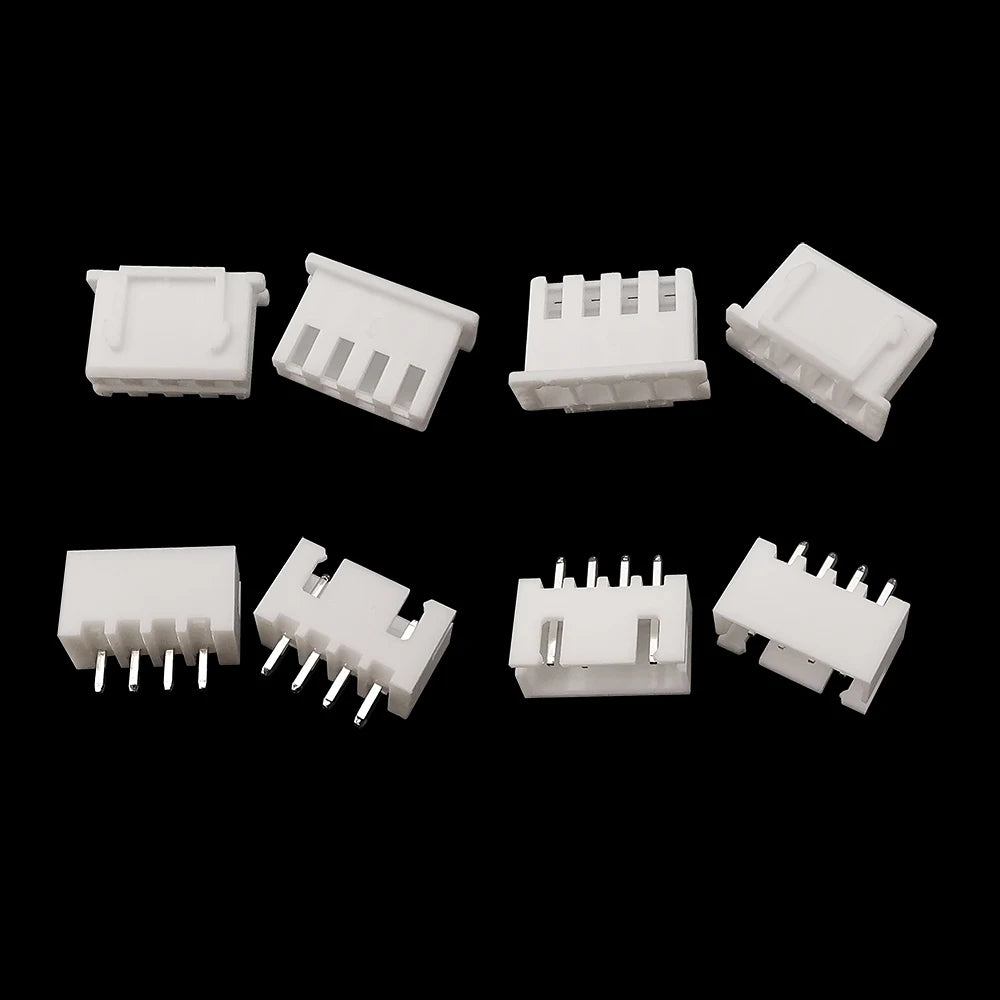 100Pcs JST XH 2.54mm Pitch 2/3/4/5 Pin Plastic Shell Male Plug Female Jack Socket Terminals Housing Wire Connector XH2.54 White