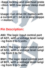 TB6612/DRV8833 Dual Motor Driver 1A TB6612FNG for Arduino Microcontroller Better than L298N