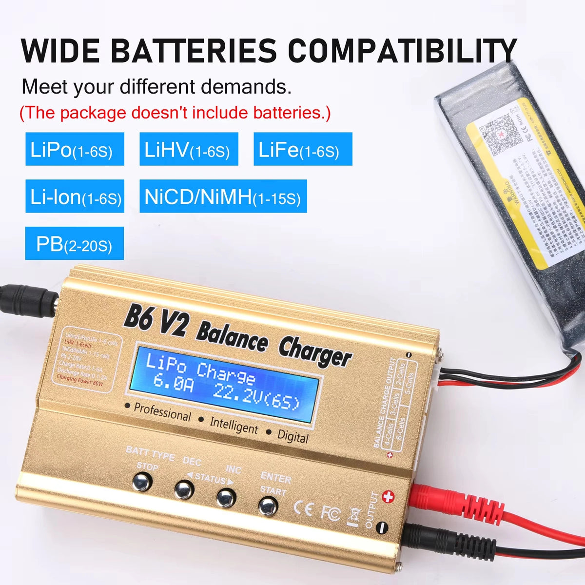 HTRC IMAX B6 V2 Balance Charger  80W Professional Digital Discharger For LiHV LiIon LiFe NiCd NiMH PB Battery RC LiPo Charger