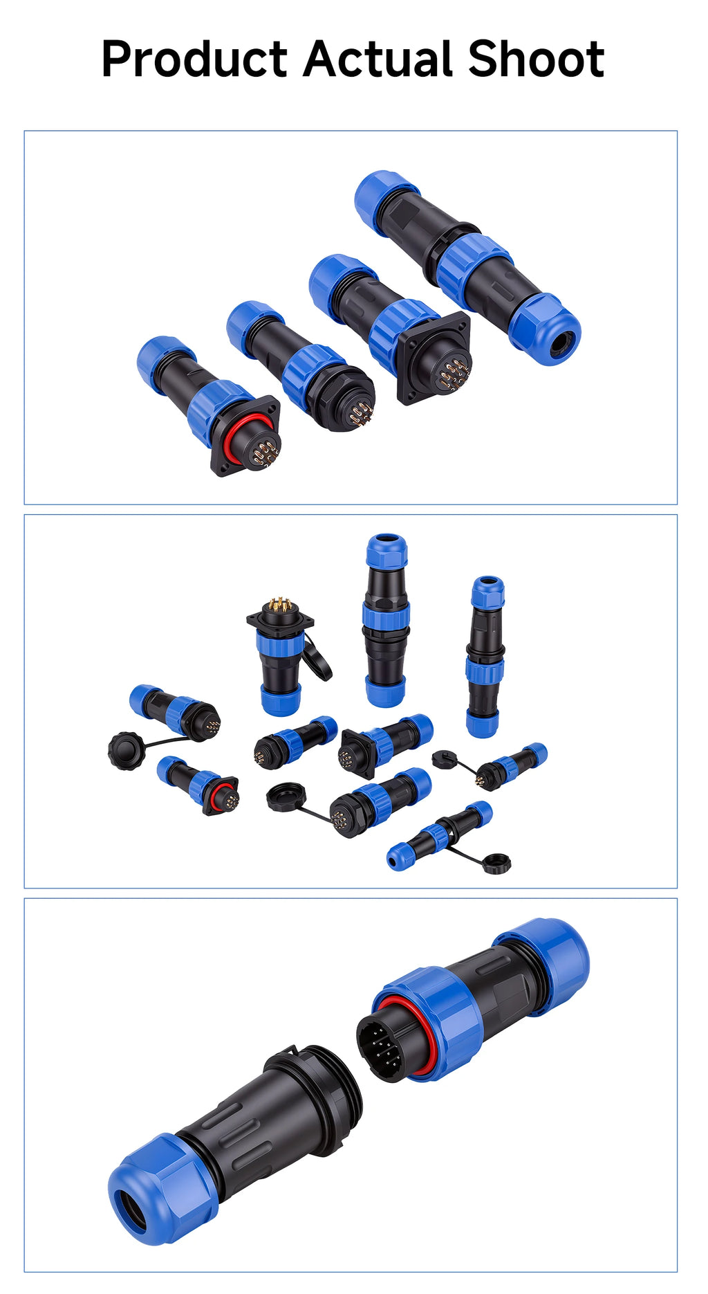 SP13 Connector Waterproof IP68 2pin 3pin 4pin 5pin 6pin 7pin Docking Male Plug Female Socket Cable Plug and Socket Connectors