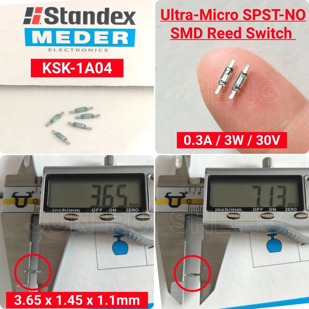 10PCS Original KSK-1A04 Ultra Micro Reed Contact Switch SMD Normally Open MK24-B-2 0.3A 3W 30V Magnetic Control Sensor 4.1*1.1mm