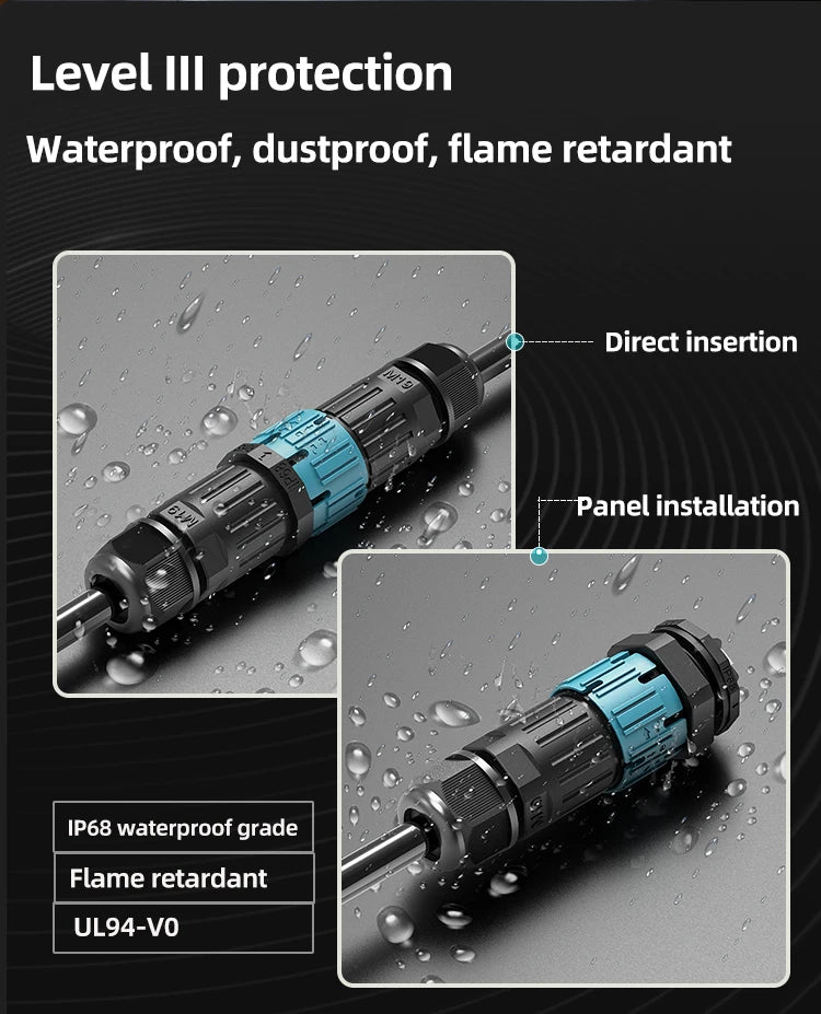 P23 quick connection waterproof connector IP68 waterproof connector male and female aviation plug LED adapter cable connection