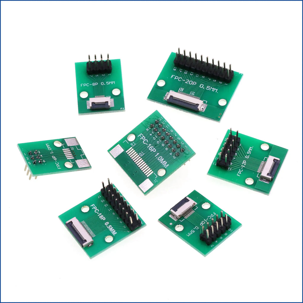 FFC/FPC Adapter Board 0.5/1.0mm To Straight/bent 2.54 Pin Header  4/6/12/24/40-80P Flex Cable Adapter
