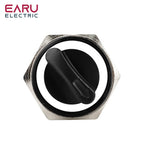 19mm Black Self-return Momentary Self-locking Fixation Waterproof DPDT Illuminated Metal Selector Rotary Switch 2/3 Position LED
