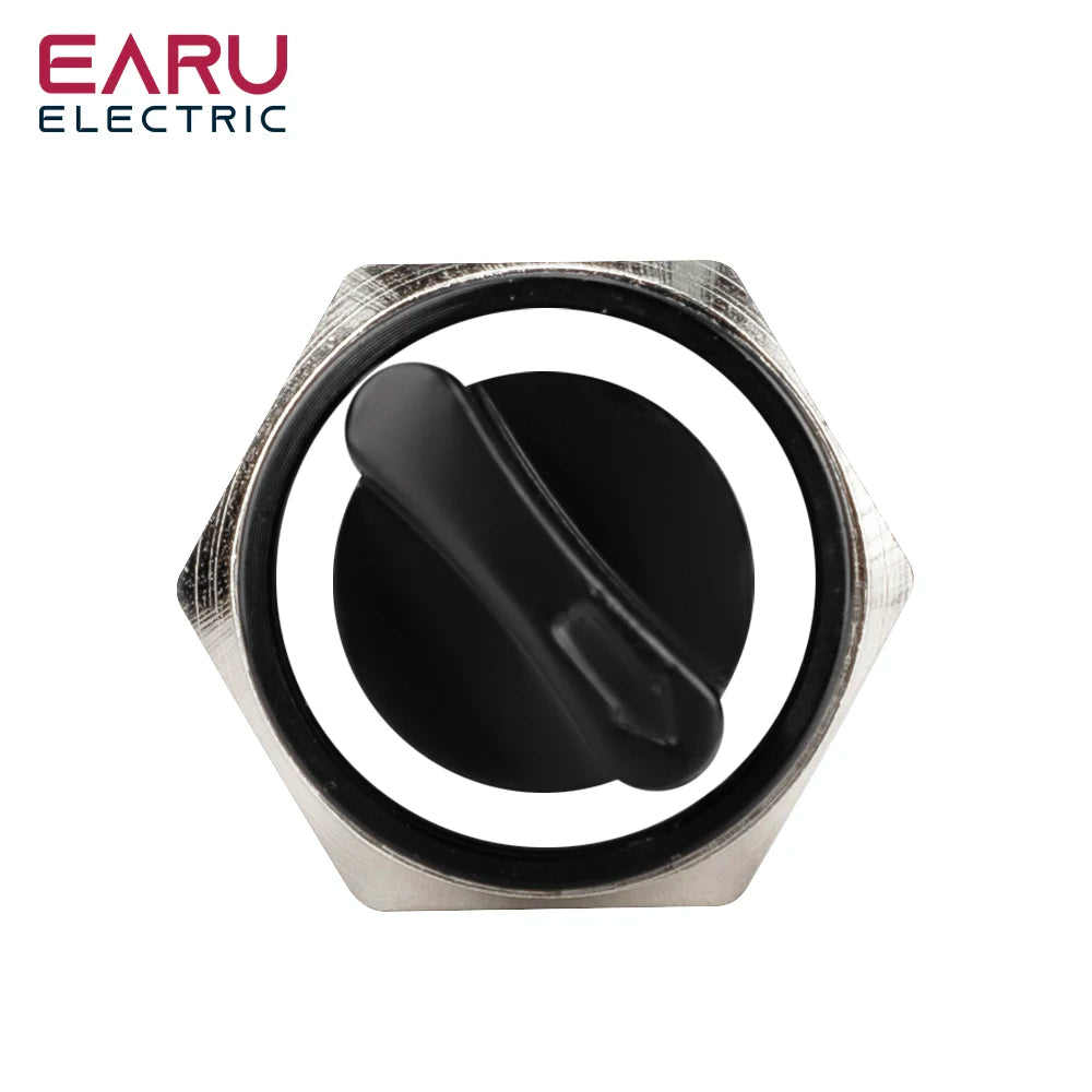 19mm Black Self-return Momentary Self-locking Fixation Waterproof DPDT Illuminated Metal Selector Rotary Switch 2/3 Position LED