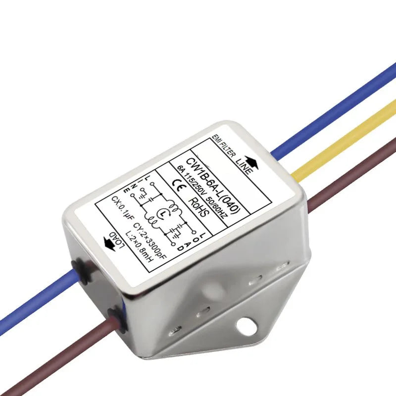 Power supply filter CW1B-3A/6A/10A-L(040) AC 250V with wire audio purifier EMI anti-interference EMI line audio purifier