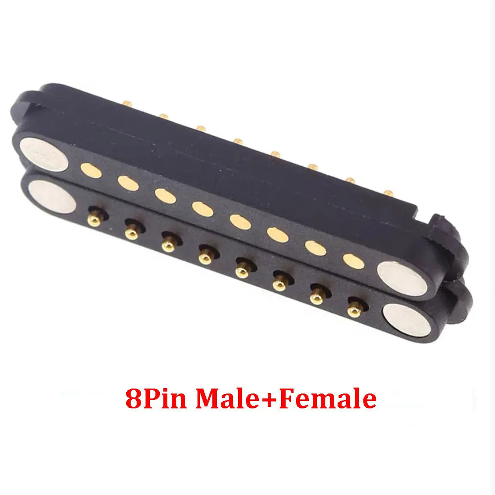Spacing 2.54mm 2A DC Magnetic Pogo Pin Connector 4/5/6/7/8Pin Pogopin Male Female Spacing 2.5 Spring Loaded DC Power Socket Spot