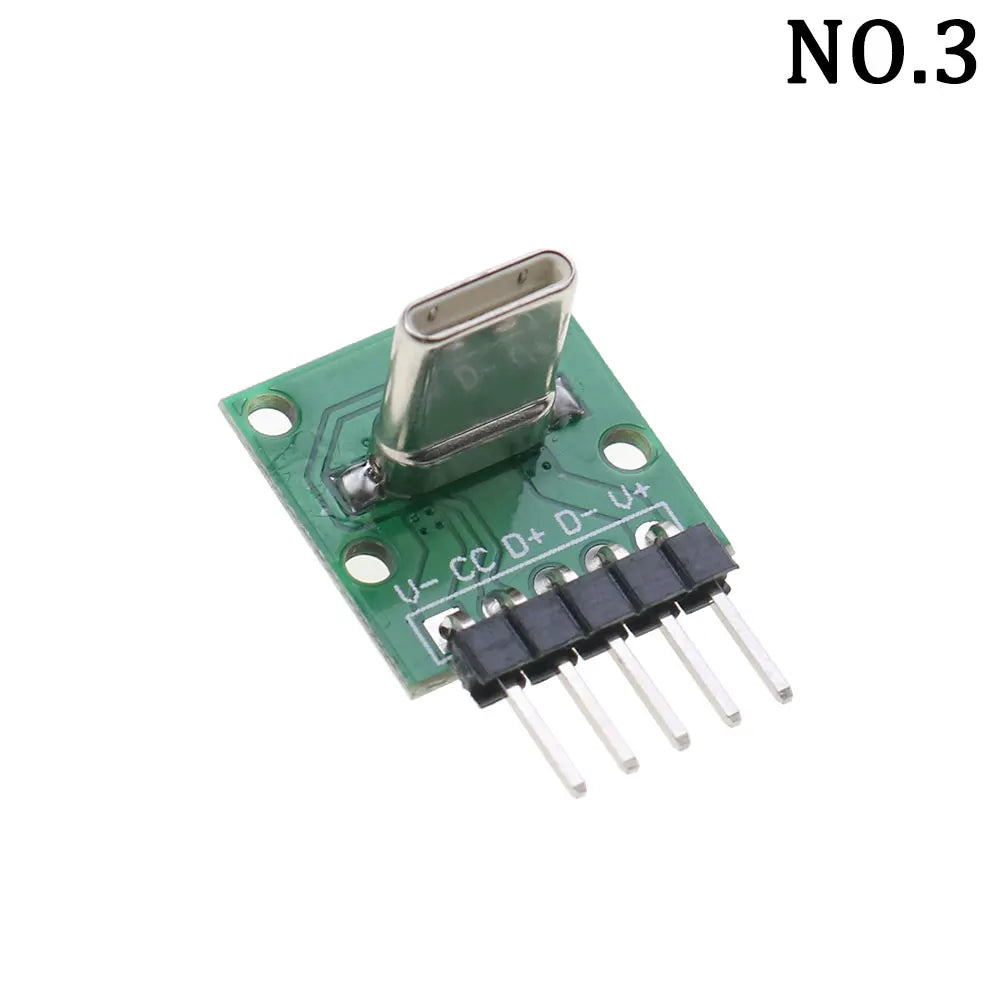 1Pcs USB 3.1 Vertical Straight Plug Double Side Positive Negative Plug Type-C Male/Female Test Board PCB Connector With Pin
