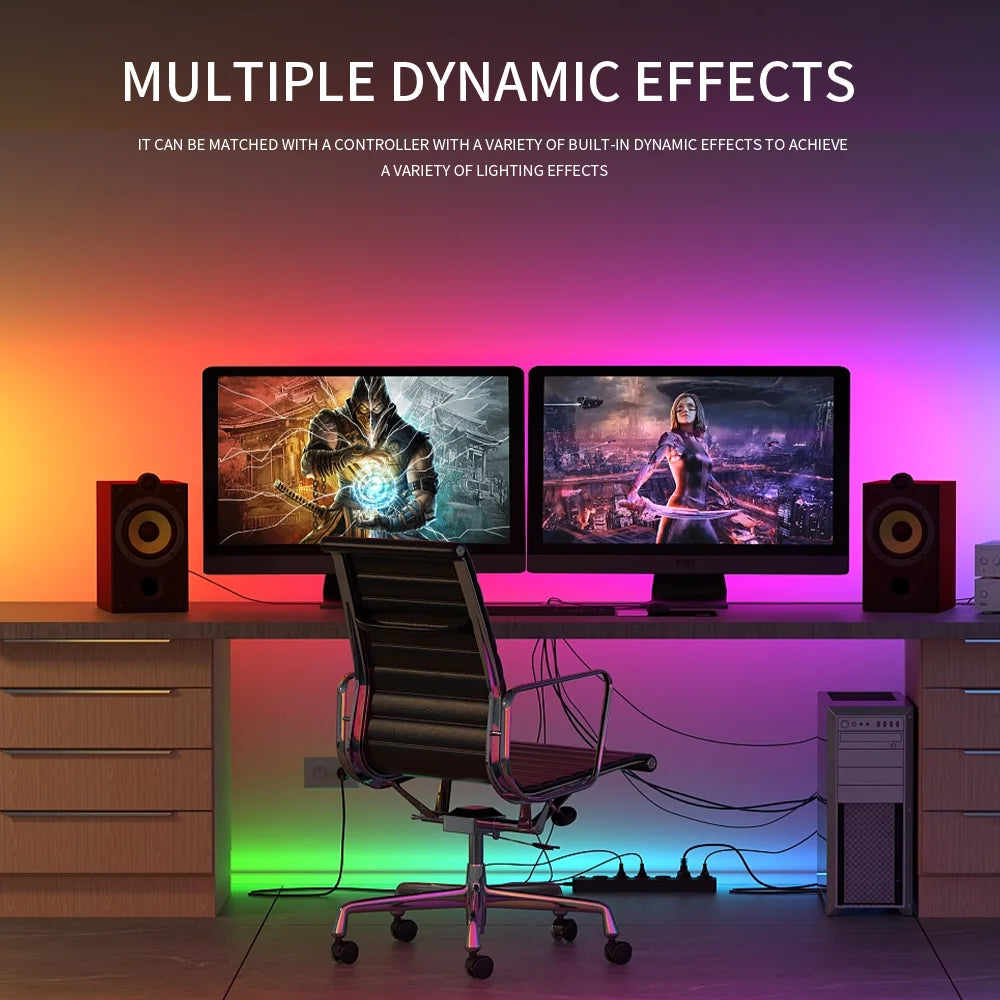 2.7mm WS2812 RGBIC LED Light 160Leds/M WS2812B 2020SMD Addressable Strip Lamp With DC/USB 28keys BT Music Led Controller DC5/12V