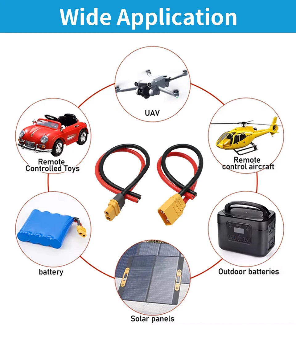 OMCH XT60 12/14AWG XT90 10AWG Male Female Plug Battery Connector With Silicone Wire Cable For RC Airplane Lipo Battery Drone Car