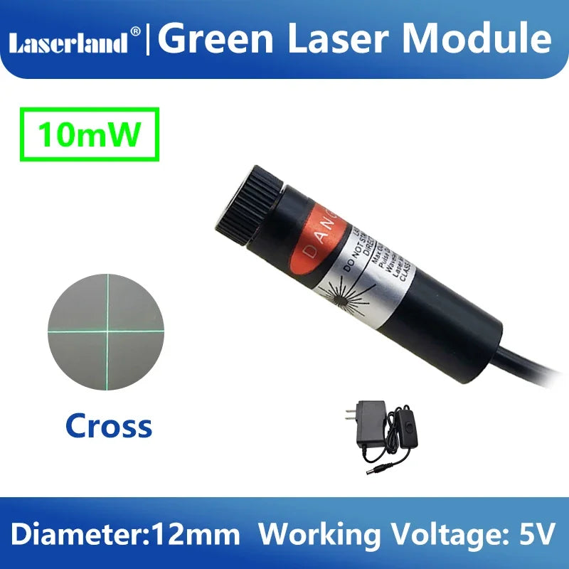 Green Laser Diode Module 10mW Dot Line Cross Projector for Alignment of Cloth Cutting Location