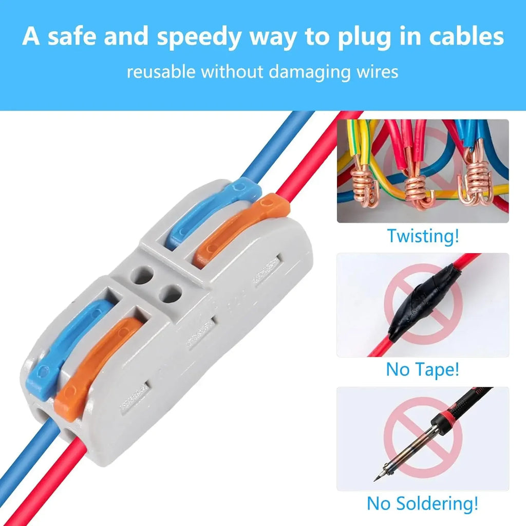 PCT-222-C PCT-223-C Color Lever Wire Connector 2 3 Port 5 10 20PCS Compact Push In Terminal Block for Electrical Cable Wiring