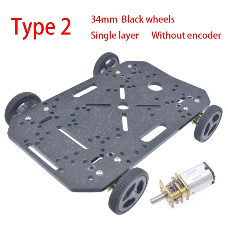 4WD Chassis Smart Robot Car 6V N20 DC Mini Micro Gear Motor Smart Car Kit 4WD Robot Chassis Kits With Encoder Mecanum Wheel Car