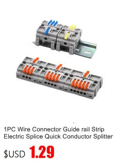 1PC Wire Connector Electric Universal Quick Conductor Splitter Push-in LED Cable Terminal Blocks Mountable Rail Junction Box