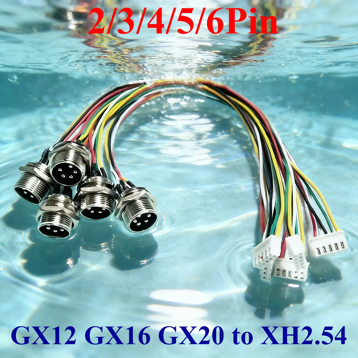 M12 Aviation Plug 2 3 4 5 6 Pin Male Head Adapter Cable Connector GX20 GX16  GX12 to XH2.54 Terminal Wire Extension Line 15-30cm