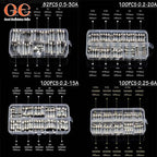 100Pcs  Fast-blow Glass Tube Fuses 5*20 Household Fuses Car Glass Tube Fuses Assorted Kit 5X20 with Box Fusiveis 0.1A-30A