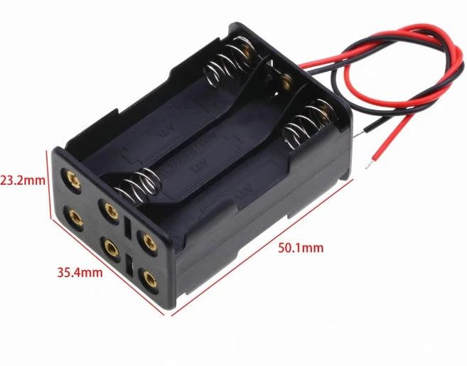 1X 2X 3X 4X AA Power Battery Storage Case Holder Socket DIY UM3 1.5V Dual AA LR6 Container Wt Lead Cables Switch Cover Optional