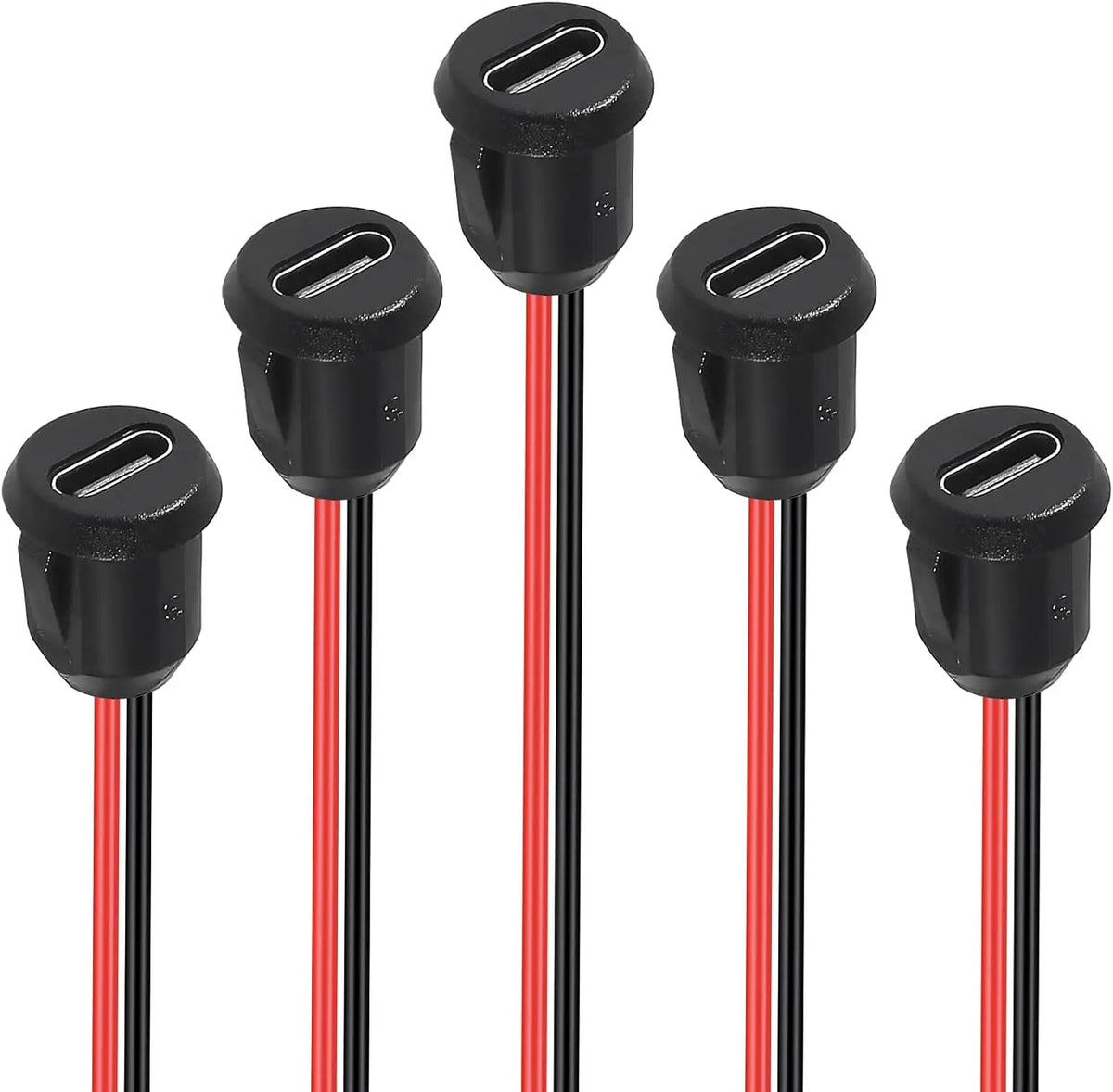 5/10PCS Type-C Female Chassis 2 Pin Type-C Female Socket Connector Waterproof Jack Female Charging Port 3A USB-C Charger Plug
