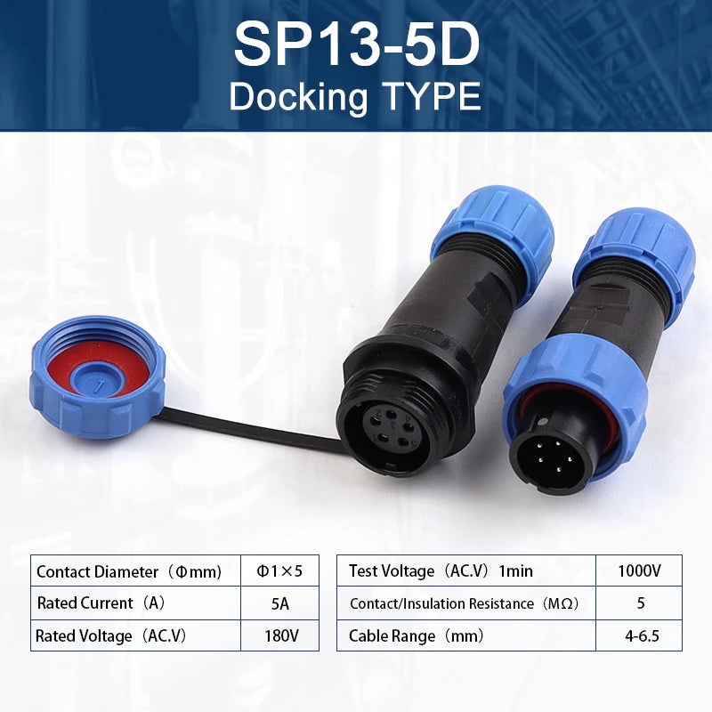 SP13 Aviation Waterproof Connector IP68 Docking Electrical Cable Wire Male Female Plug Socket Welding Type Industrial Connector