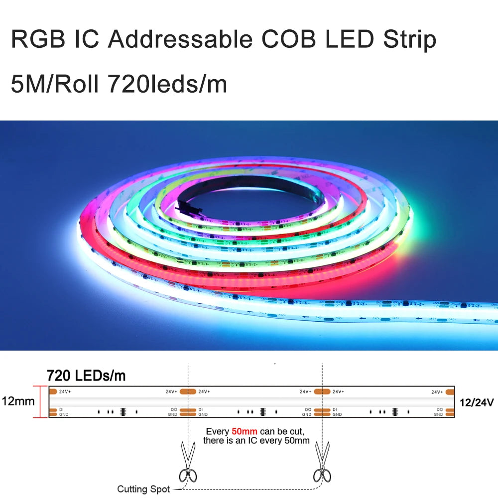 Motion Sensor Stair LED Controller 12V 24V Stair Step LED Strip Light Side Pixel Strip Light 1-32 Steps Indoor Stairway Lighting