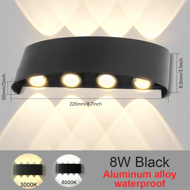 LED Wall Sconces 2W/4W/6W/8W/10W Modern Wall Light, Hardwired Aluminum Wall Lamp,Black Up Down Wall Mount Lights for Living Roo
