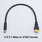 XT60 Plug Male Female Connector to DC 5525/DC5521 Battery Charging Adapter Power Cable For Fly FPV Multirotor Field Repair 15A