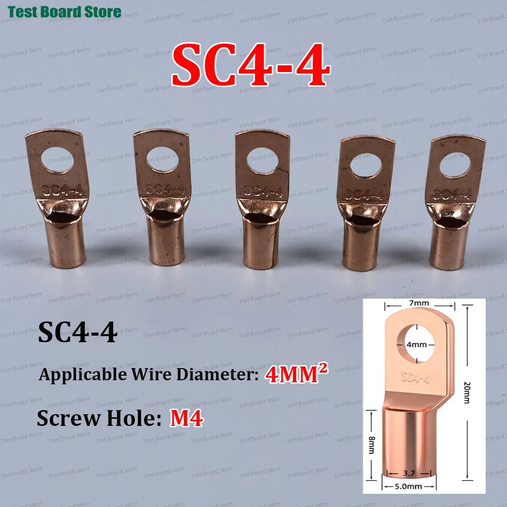 10/20/50pcs Copper Lug Ring Wire Connectors Bare Cable Electric Crimp Terminal SC4-4 SC6-6  SC10-6 SC10-8 SC16-6 SC25-8 SC25-10