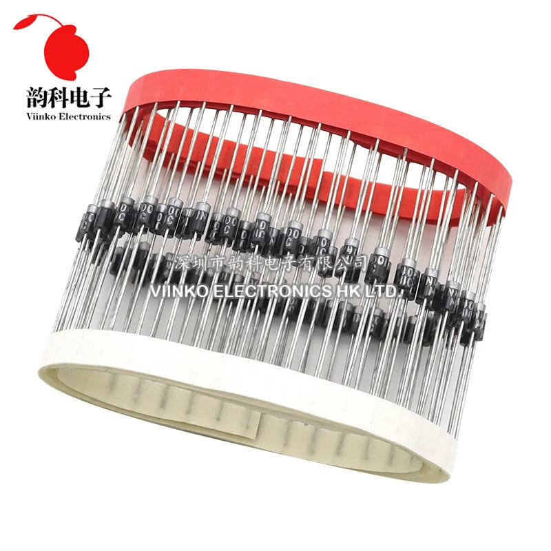 100pcs 1N4007 1N4006 1N4005 1N4004 1N4003 1N4002 1N4001 4007 IN4007 1A 1000V 800V 400V 50V DO-41 Rectifier Diode High Quality