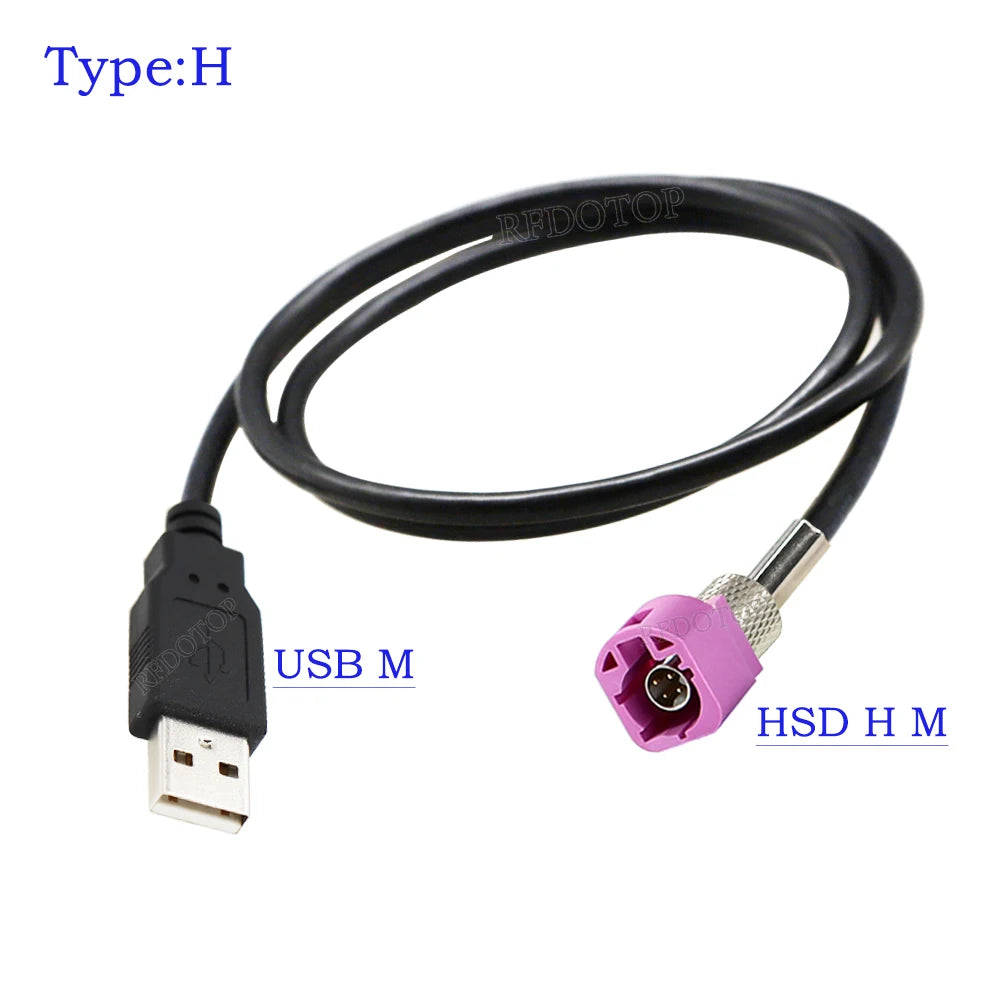 USB Male to 4Pin HSD Code A/B/C/D/G/H/J/K/Z Male Connector LVDS Cable Car Head Unit Control Screen RCC NAC Cable HSD to USB