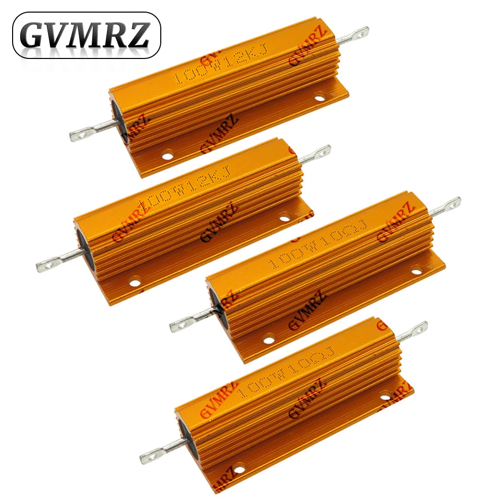 100W Aluminum Housing Power Resistor High Wattage Wirewound Resistor 0.01Ω–150KΩ Assorted Values
