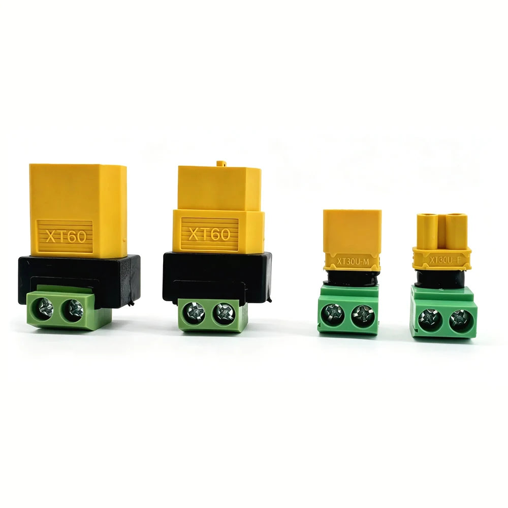 XT30/XT60 Solderless Connector Male/Female To 2Pin Screw Terminal Adapter Quick Portable XT60 Bullet Connector Power Plugs