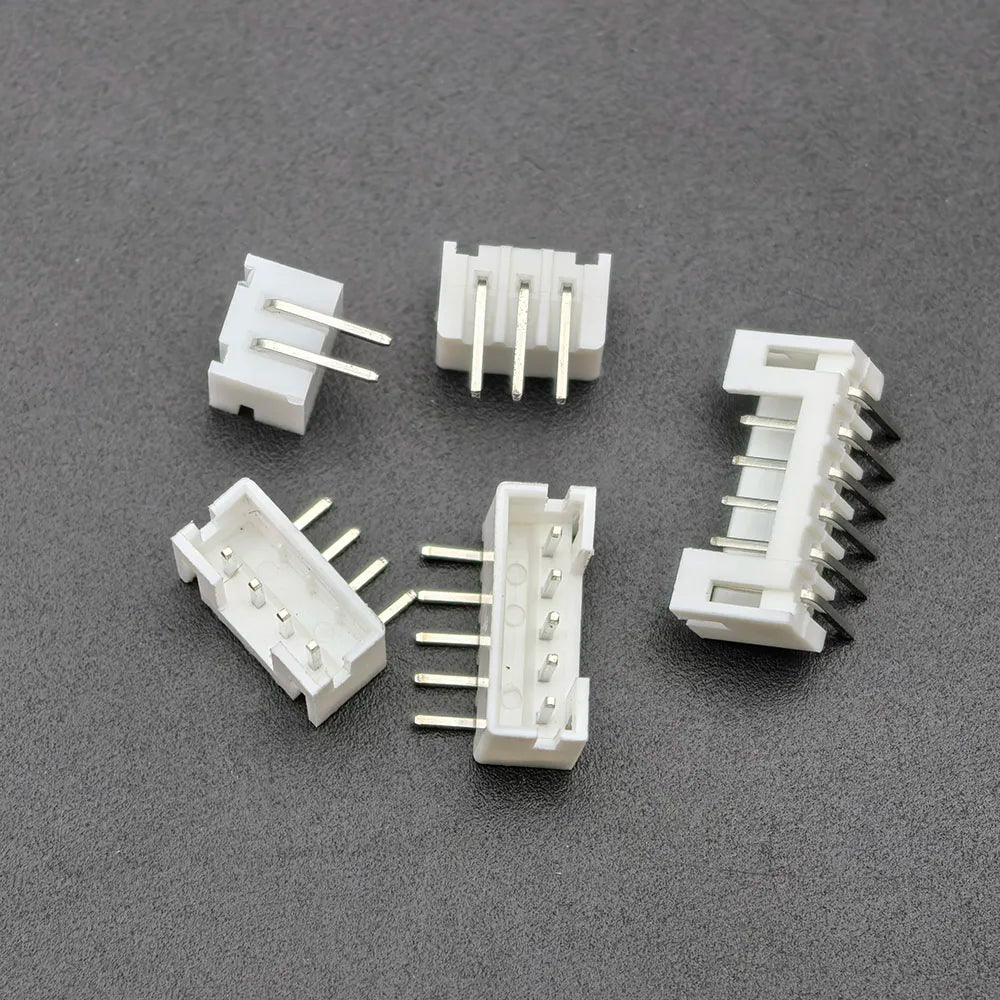 100Pcs JST PH 2.0mm Pitch Male Plug 2/3/4/5/6/7/8/9/10/12 Pin White Plastic Housing Header Right Angle PCB DIP Connector