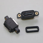 USB 3.1 Connector Type C 6Pin 6 Welding Wire Female Waterproof Female Socket With Screw Hole Rubber Ring Fast Charging Port