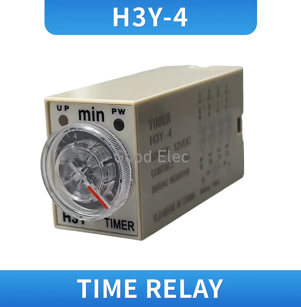 1set H3Y-4 Power On Time Delay Relay  Timer DPDT 14Pins  H3Y-4 1-60sec/ 3 Minute-60Minute  220v 110V 24V 12V