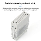 10A 25A 40A 60A 80A 100A Single Phase Slim SSR Solid State Relay With Heat Sink Industrial Relay DIN Rail Mount