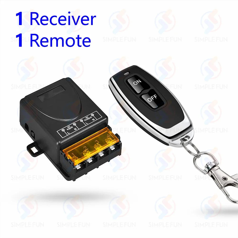 RF Wireless Remote Control Light Switch 433Mhz 110V 220V 230V 30A High Power Relay,ON/OFF Transmitter,for Water Pump Lamp Fan