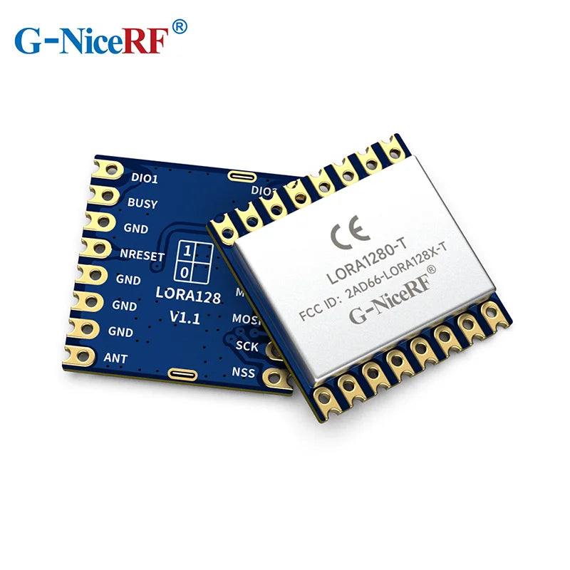 G-NiceRF | 2 PCS LORA1280-TCXO LoRa Module 2.4GHz SX1280 Long Distance SPI Interface FCC ID&CE-RED Certification
