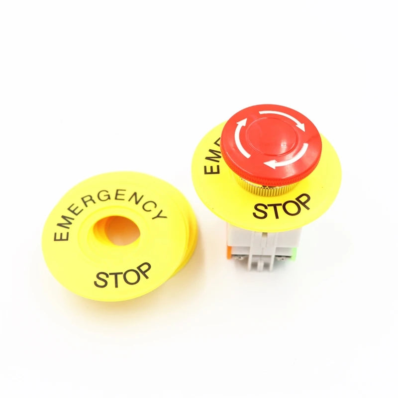 10 sets of mushroom head power switch emergency stop switch 10A 22mm button switch + STOP sign