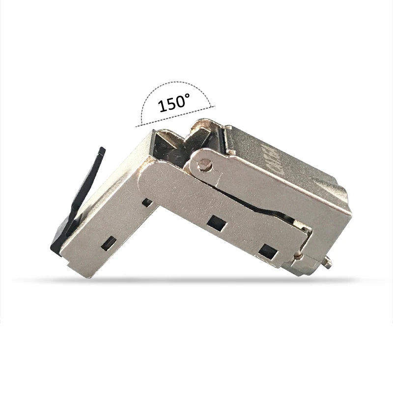 Linkwylan 150 Degree Bendable Angled RJ45 Termination Plug Cat 6A Field Connector Shielded Toolless Quick Installation